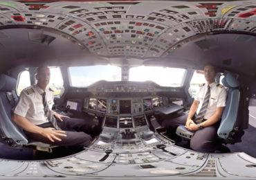 Linie Emirates prezentują film 360 stopni z kabiny Boeinga A380